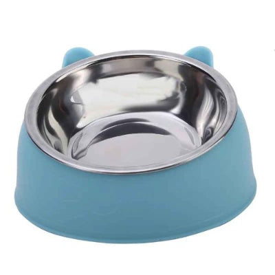Gamelle pour chat design incline bleu