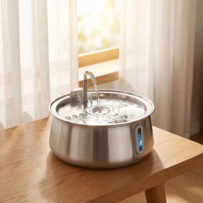 Fontaine inox chat Eau propre Filtration continue