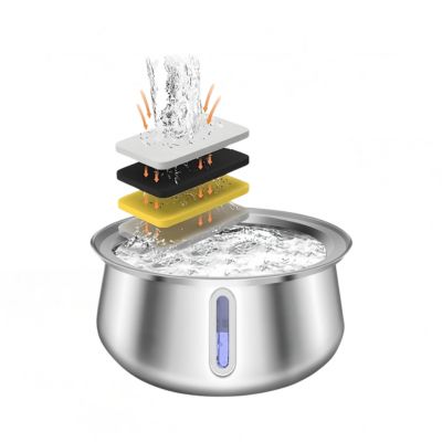 Fontaine inox chat niveaux Filtration continue