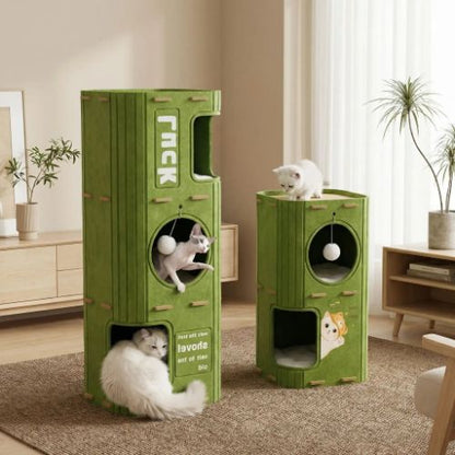Maison à chat à étage et chats Zhejiang