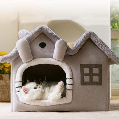 Maison chat et chaton blanc PetCosy Gris