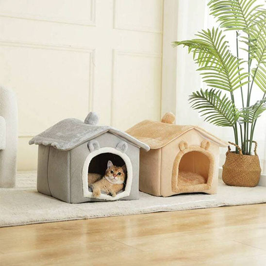 Maison pour chat Beige et Grise dans salon Zhejiang