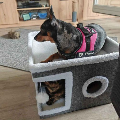 Maison pour chat deux paliers Gris
