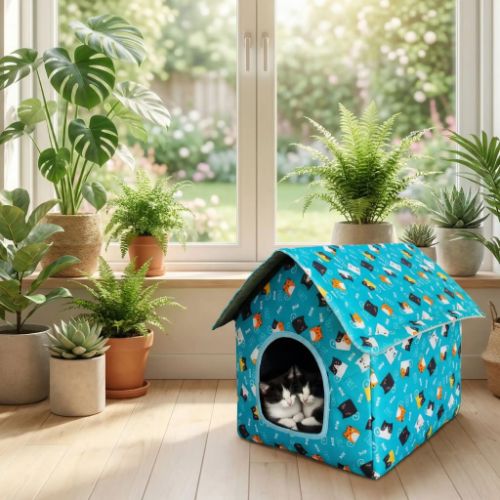 Maison pour les chats pres de la fenetre Guangdong