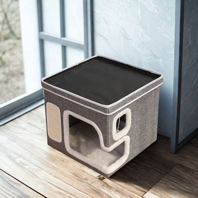 Maisonnette chat coloris neutres PetPenteDouce