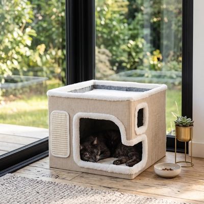 Maisonnette chat double couche PetPenteDouce