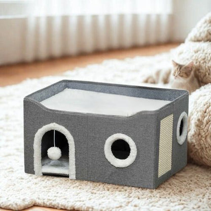 Maisonnettes pour chats dans un salon PawHut