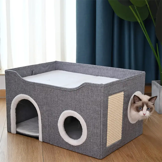 Maisonnettes pour chats design neutre PawHut