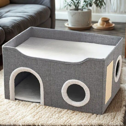 Maisonnettes pour chats pres du divan PawHut