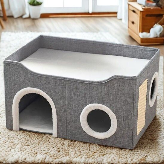 Maisonnettes pour chats sur tapis PawHut