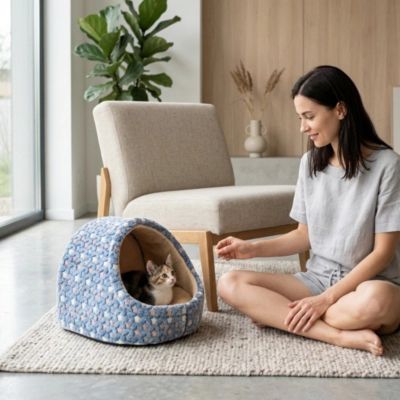 Niche pour chaton  bleue lavable PetMiniee