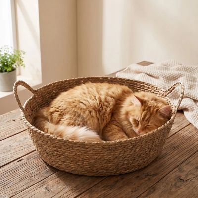 Panier en osier pour chat PetPailleTraissée