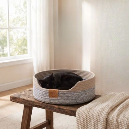Panier osier chat design neutre Zhejiang