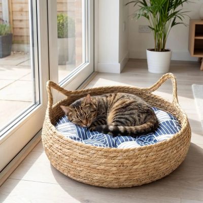 Panier pour chat osier avec coussin décoratif PetCocoon