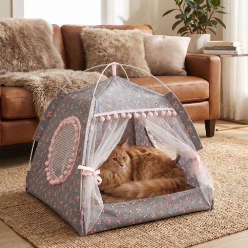 Tente pour chat - PetTente™ - Grise et Rose