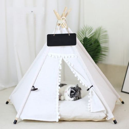 Tente pour chats -  PetDéco™ - Blanc et Gris