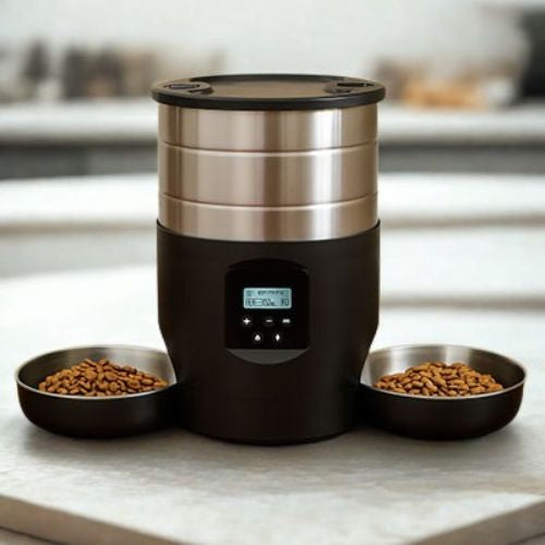 distributeur decroquettes pour chat noir voford