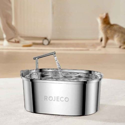 fontaine a eau chat acier inoxydable Rojeco