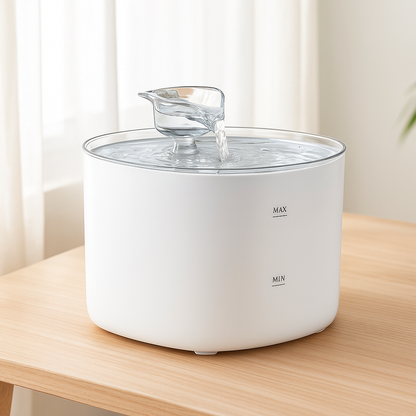 fontaine a eau chat blanc Cathead