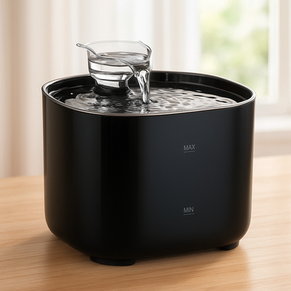 fontaine a eau chat noir Cathead