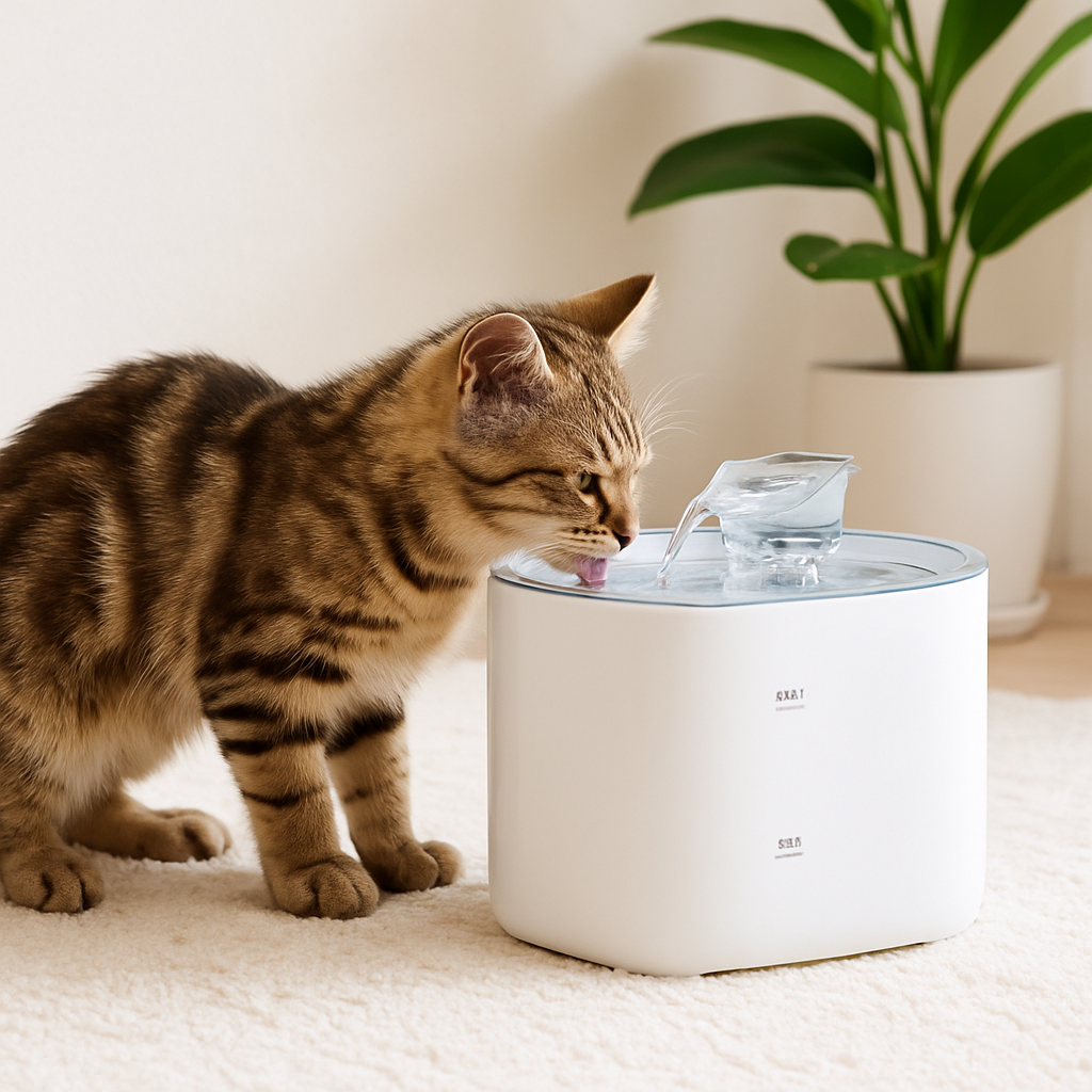 fontaine a eau chat tapis Cathead