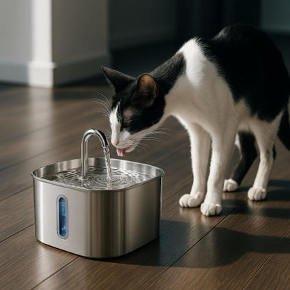 fontaine à eau pour chat qui boit Zyfeeder