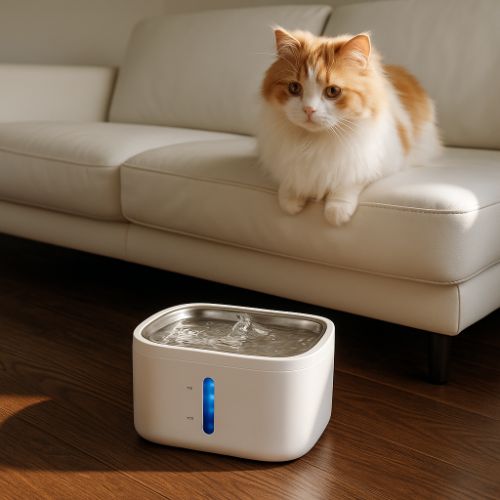 fontaine pour chat au salon oyes