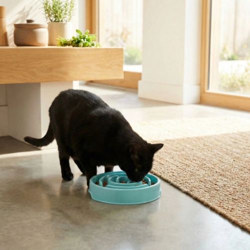 gamelle anti glouton chat et chat noir Coolplay