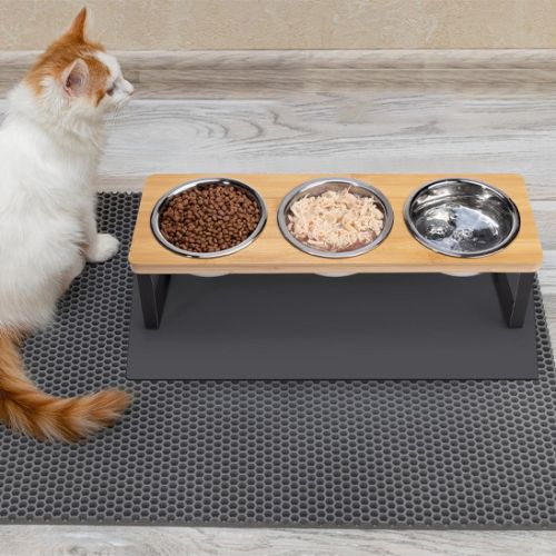 gamelle chat tois bols surelevee petravel