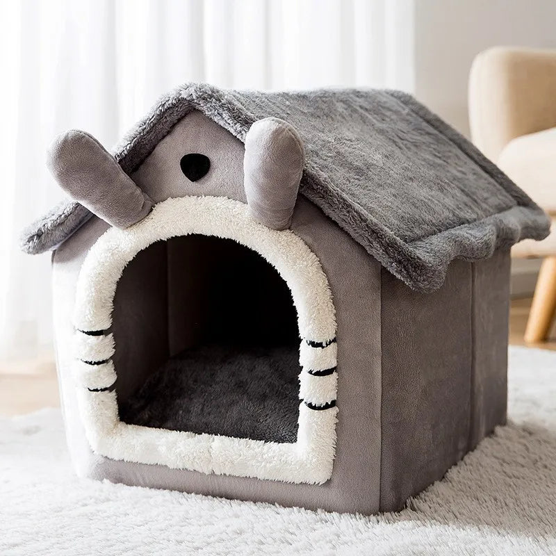maison chat Peluche Gris