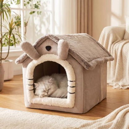 maison chat Peluche confo PetCosy Gris