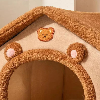 maison chat en Peluche Marron