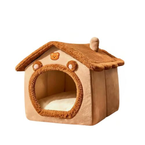 maison chat moelleuse Peluche Marron