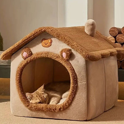 maison chat qui dort Peluche Marron